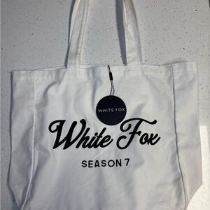 White fox boutique tote bag off white NWT